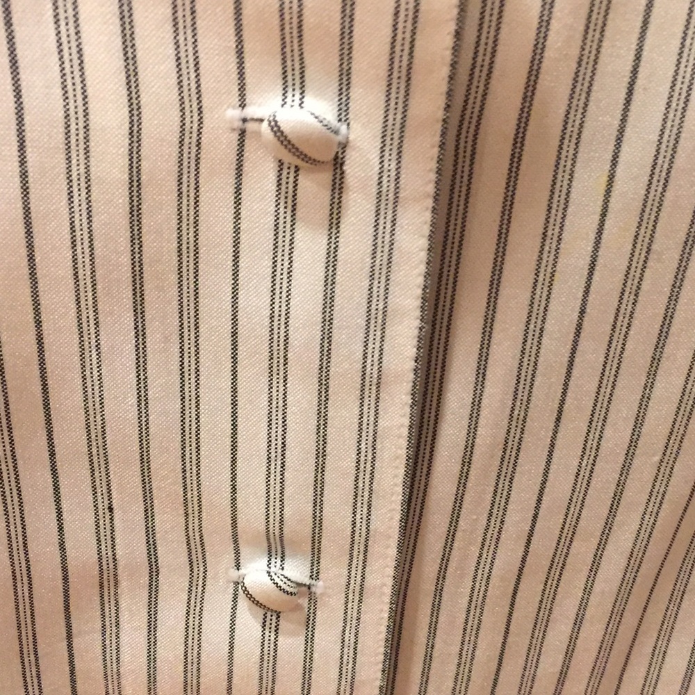 Theo Miles Stripped Silk Blouse Grey & Cream -14 EUC - Picture 5 of 5